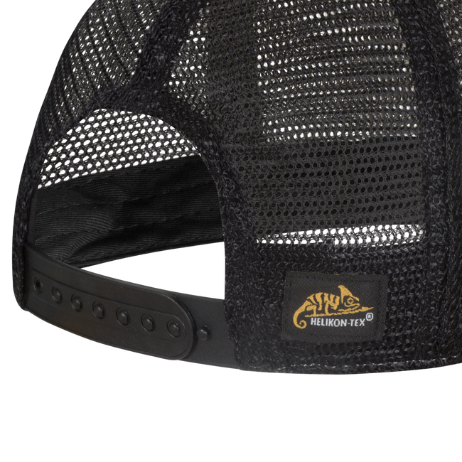 PLAIN TRUCKER CAP - DIRTY WASHED COTTON - Helikon-Tex® - DIRTY WASHED BLACK/BLACK