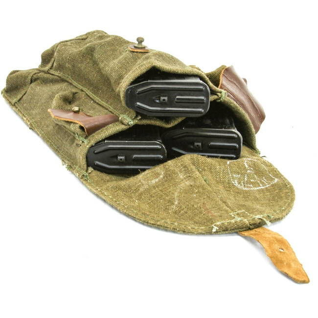 Russian Ammo Pouch, AK47, triple, OD green, used