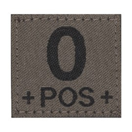 BLOOD GROUP PATCH - 0 POS - RAL7013 - CLAWGEAR