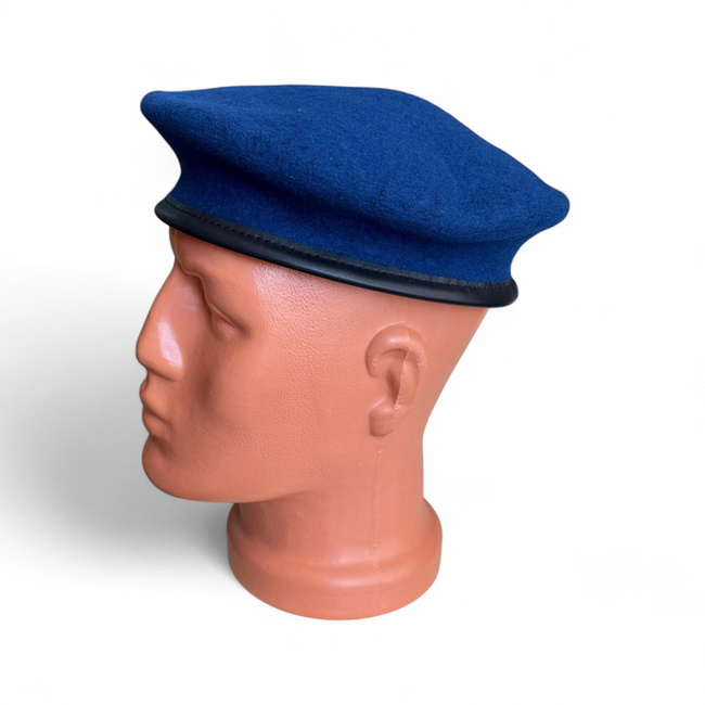 ROYAL BLUE WOOL BERET - LEATHER BRIM - ARMY (MAPN) - AIR FORCE - LECTER TACTICAL