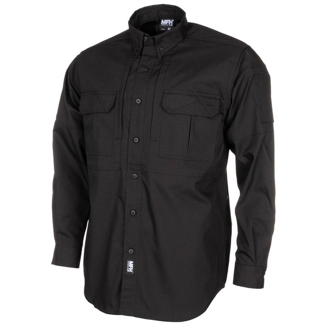 SHIRT "ATTACK" - LONG-SLEEVED - RIP-STOP - BLACK