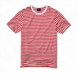 Short Sleeve Striped T-Shirt - Red-White - Brandit