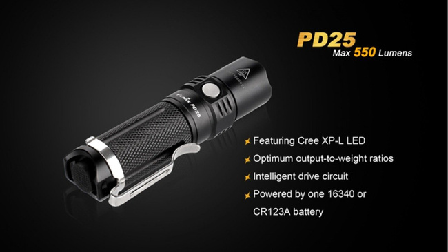 Flashlight Fenix PD25, water resistant
