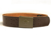 Military belt - Czechoslovakia - Cold War Era - 45mm wide - leather - metal buckle - Military Surplus