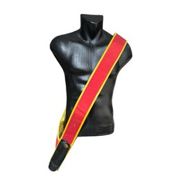 DIAGONAL CEREMONY FLAG WITH FLAG HOLDER - RSR - MILITARY SURPLUS ROMANIAN ARMY - IN GOOD CONDITION