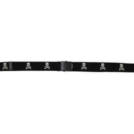 Web Belt "Skull", 30 mm, black, metal buckle
