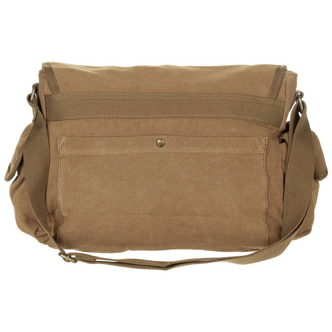 Bag, canvas, "PT", brown, with shoulder strap