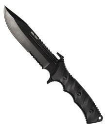Black g10 combat knife with nylon sheath