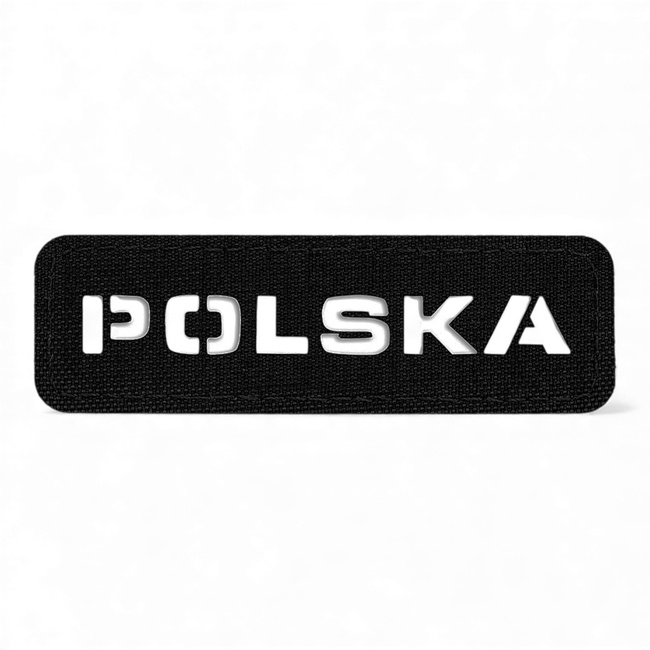 PATCH POLSKA 25 x 80 MM LASER CUT - BLACK - M-TAC