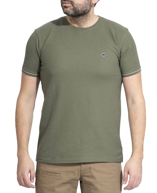 T-SHIRT - "LEVANTES CREWNECK STRIPES" - PENTAGON® - CAMO GREEN