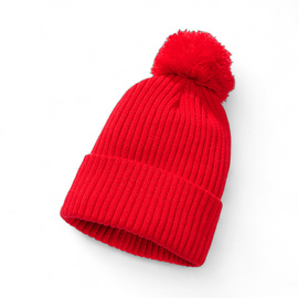Winter hat with bobble and fleece lining - One size - Red - Brandit