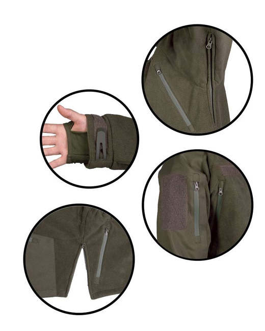 WATERPROOF FLEECE JACKET FOR COLD WEATHER - Mil-Tec PLUS - OD
