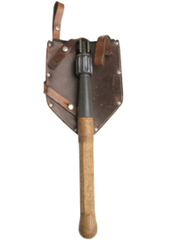 Swiss Folding Shovel With Leather Cover Used