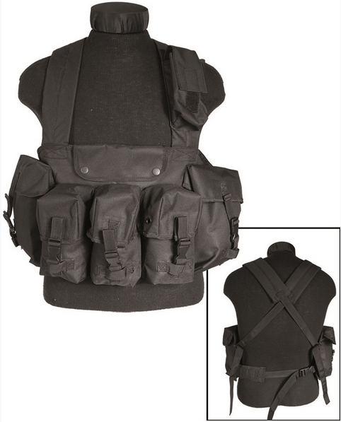 TACTICAL CHEST RIG WITH 6 POCKETS - Mil-Tec® - BLACK