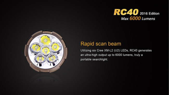 Flashlight Fenix RC40, water resistant