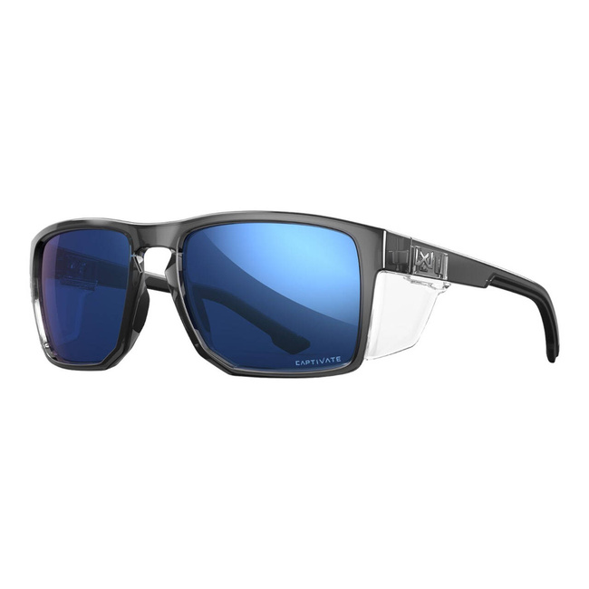 Tactical glasses - WX FOUNDER Lenses CAPTIVATE Polarized Blue Mirror Frame Gloss Crystal Grey - WILEYX