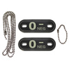 Blood Group Marker, chains, dog tags, phosphorescent, "O NEG", 3D