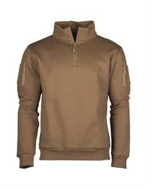 TACTICAL SWEATSHIRT WITH ZIPPER - Mil-Tec® - DARK COYOTE