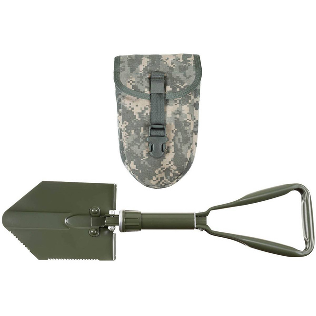Folding Spade with original US pouch, 3-part - OD Green - Like New