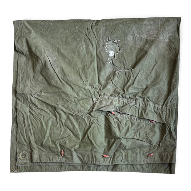 Tent Sheet - Model 1970 MFA - Romanian Army Military Surplus - Olive Drab - Defective / Degraded