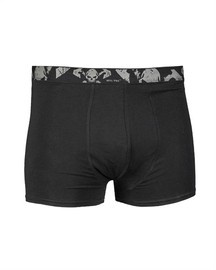 BLACK BOXER SHORTS SKULL 2ER PACK)