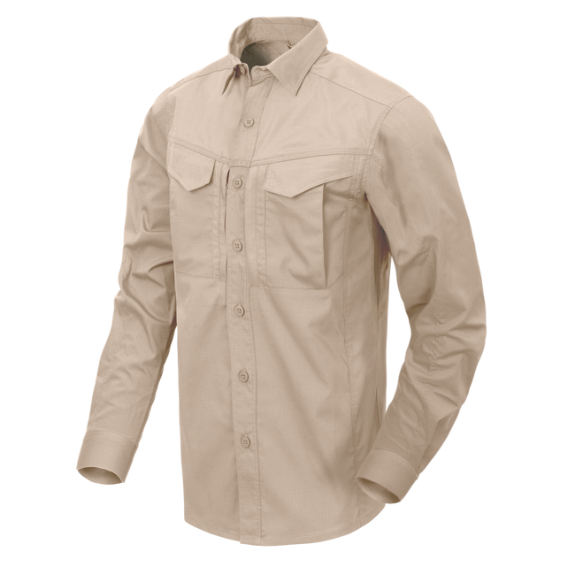 DEFENDER MK2 SHIRT LONG SLEEVE® - POLYCOTTON RIPSTOP - KHAKI - HELIKON