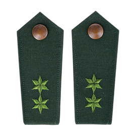 PAIR OF POLICE EPAULETTES – 2 STARS – OD GREEN/GREEN – WEST GERMAN FEDERAL POLICE – LIKE NEW