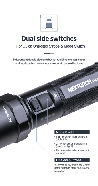 Nextorch P80 Powerful Tactical Flashlight - Black