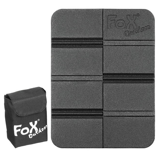 THERMAL FOLDABLE SEAT PAD - WITH MOLLE POUCH - FOX Outdoor - BLACK