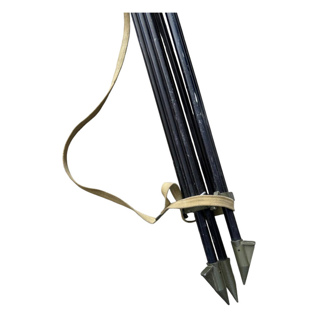 VINTAGE TRIPOD FOR CAMERA - METALLIC - ROMANIAN ARMY MILITARY SURPLUS - BLACK - IN GOOD CONDITION