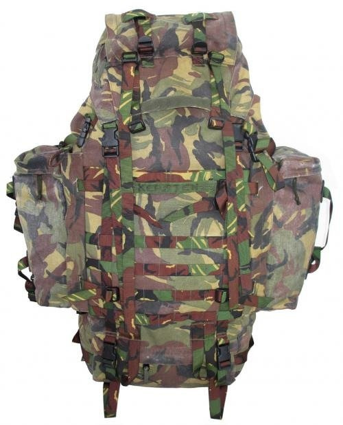 DUTCH ARMY DPM CAMO 130 LITER BACKPACK W/ SIDE BAGS USED