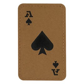 ACE OF SPADES PATCH - LASER CUT - CORDURA - COYOTE/BLACK - M-TAC