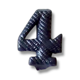 Metallic number - 4 - Dark Blue - Hungarian Army Military Surplus - Like New