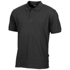 POLO T-SHIRT BUTTON PLACKED - MFH - BLACK