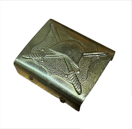 GOLD BUCKLE FOR MILITARY BELT - ROMANIAN ARMY SURPLUS - LIKE NEW