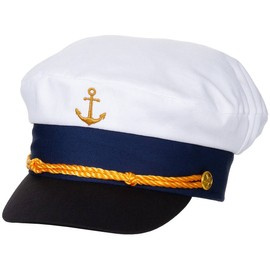 NAVY PEAKED CAP WITH GOLD THREAD EMBROIDERED BADGE - MFH
