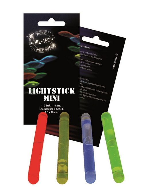 MINI LIGHT STICKS SET - 10 PIECES - 4.5 x 40 MM - Mil-Tec® - GREEN