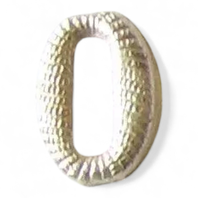 Metallic number - 0 - Silver - Hungarian Army Military Surplus - Like New