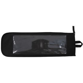 Bag, black, with window, zippered top 50x16 cm
