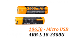 Fenix 18650 - 3500mAh - Micro-USB Rechargeable Battery - ARB-L 18-3500U