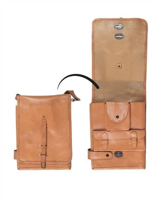 MAP CASE - BROWN ECO-LEATHER - MILITARY SURPLUS HUNGARIAN ARMY - USED