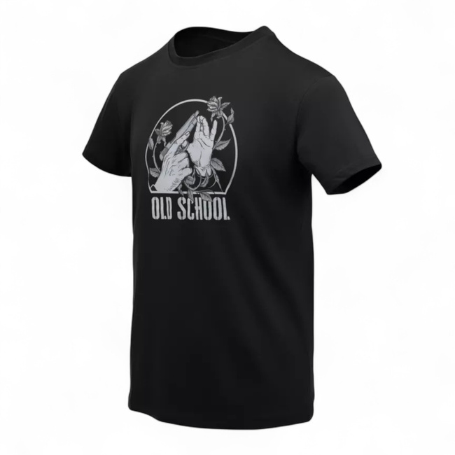 Classic Cotton T-Shirt with Tactical Theme – Old school – Black – Helikon-Tex
