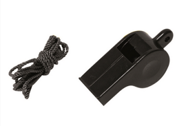 ′US′ Black Plastic Whistle
