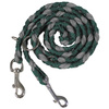 Dog leash, braided, green/grey, 3-way adjustable