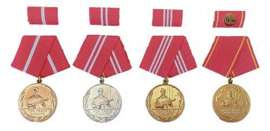 Complete set of medals, GDR combat group - 4 pcs - Like new