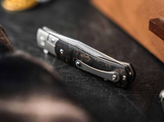 EDC KNIFE TRPPR CURLY BIRCH WOOD - BOKER