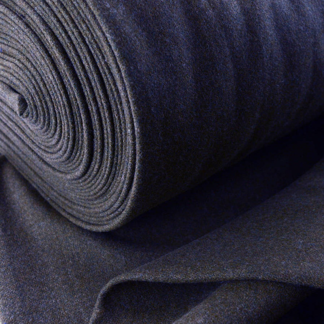 WOOL FELT CLOTH FABRIC - NAVY BLUE - ROMANIAN ARMY MILITARY SURPLUS