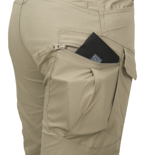 WOMEN'S URBAN TACTICAL PANTS -  UTP Resized  - POLYCOTTON RIPSTOP - Helikon-Tex - KHAKI - LENGTH 32 inch
