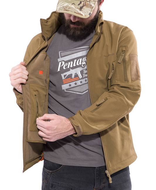 WATERPROOF RAIN JACKET - ARTAXES SOFTSHELL - PENTAGON - TUSCAN YELLOW