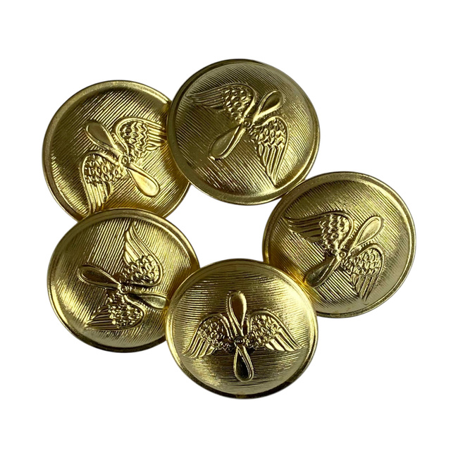 Gold metal button - 2.7 cm - Romanian Army military surplus - Air Forces - Like new